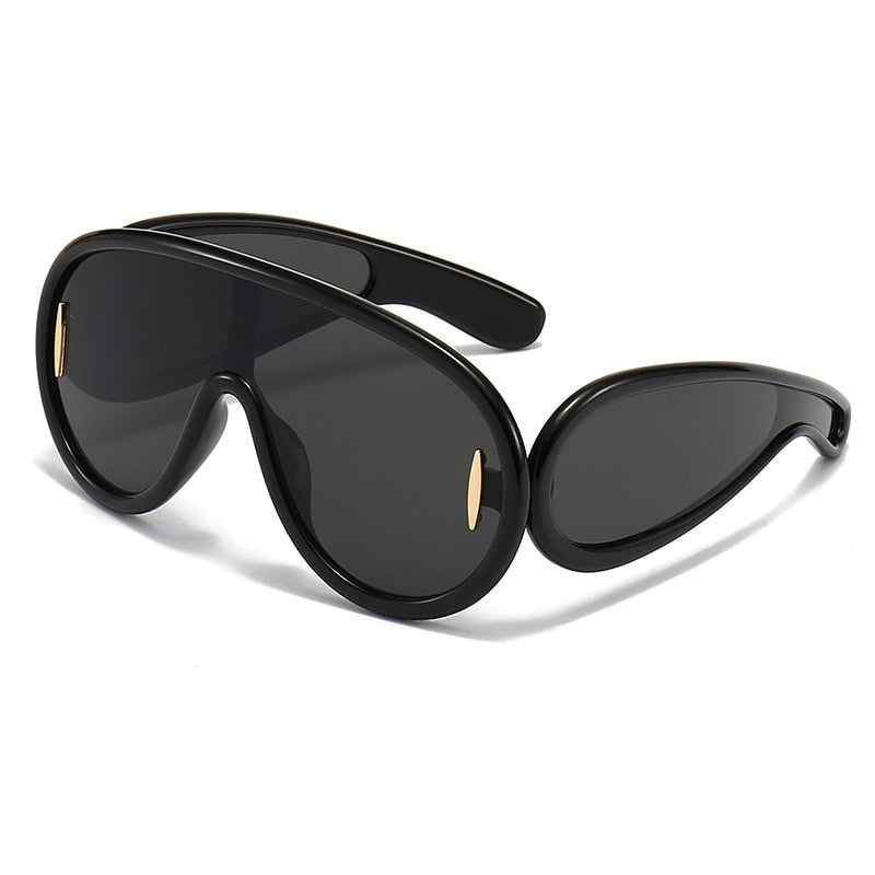 NEW Punk Sunglasses Women Men Hip Hop One Piece Luxury UV400 Unisex Shades Mirror Eyewear