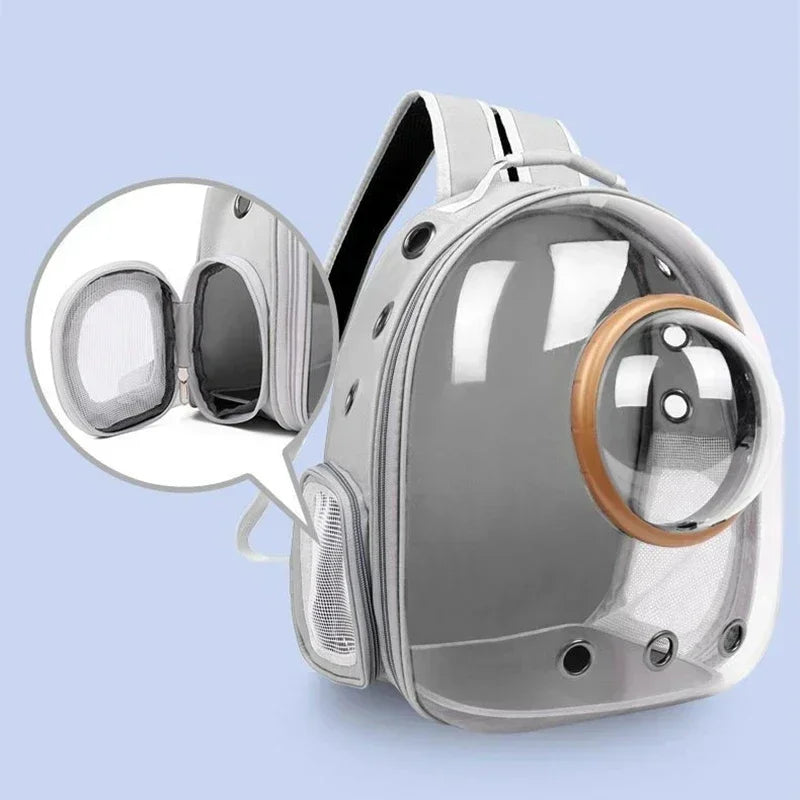 Transparent Capsule Pet Cat Backpack  Out Travel Portable Cat Accessories Breathable Cat Bag for Cats and Small Pet Dogs