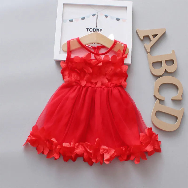 Flower  Baby Girl Party Dresses Summer Children Clothes Birthday Princess