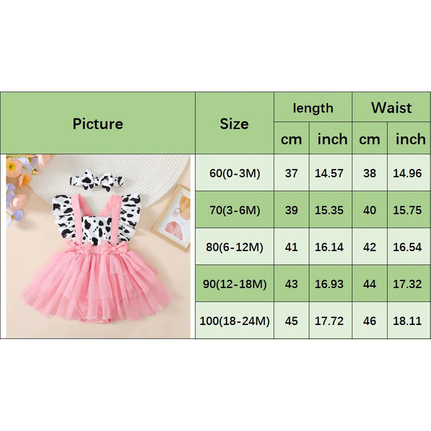 Summer Baby Clothing Girls Romper Dress Flying Sleeve Cow Print Tulle Patchwork Romper with Headband Casual Cute Outfits