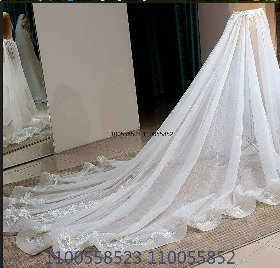 Detachable Wedding train, Removable train, Wedding overskirt, detachable skirt lace appliqué skirt