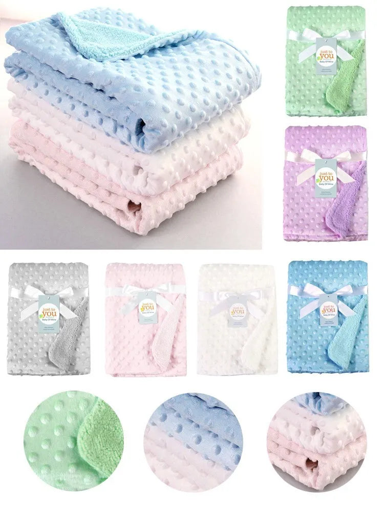 Baby Blanket & Swaddling Newborn Thermal Soft Fleece Blanket Winter Solid Bedding Set Cotton Quilt Infant Bedding Swaddle Wrap