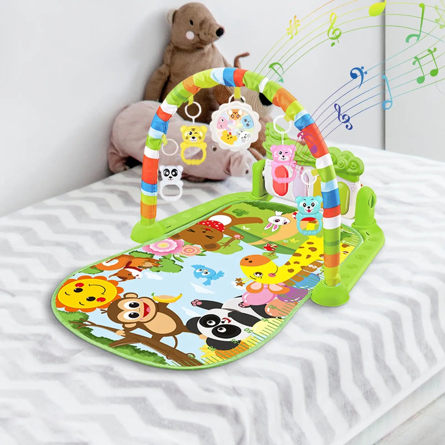 Baby Music Rack Play Mat Puzzle Carpet with Piano Keyboard Infant Playmat Gym Crawling Activity Rug Toys for 0-12 Months Gift