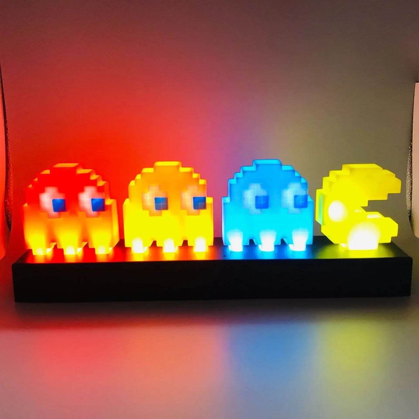 3D Night Lights Colorful Pac Man Super Mario Figure Pixel Toy Led Question Mark Light Game Icon Atmosphere Lamp Gifts