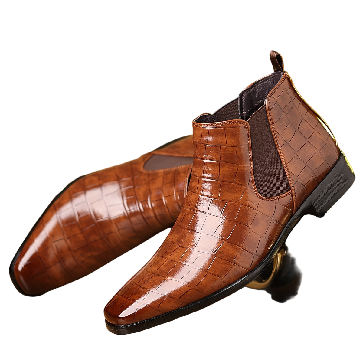 Men's Slip-On Checkered Boots