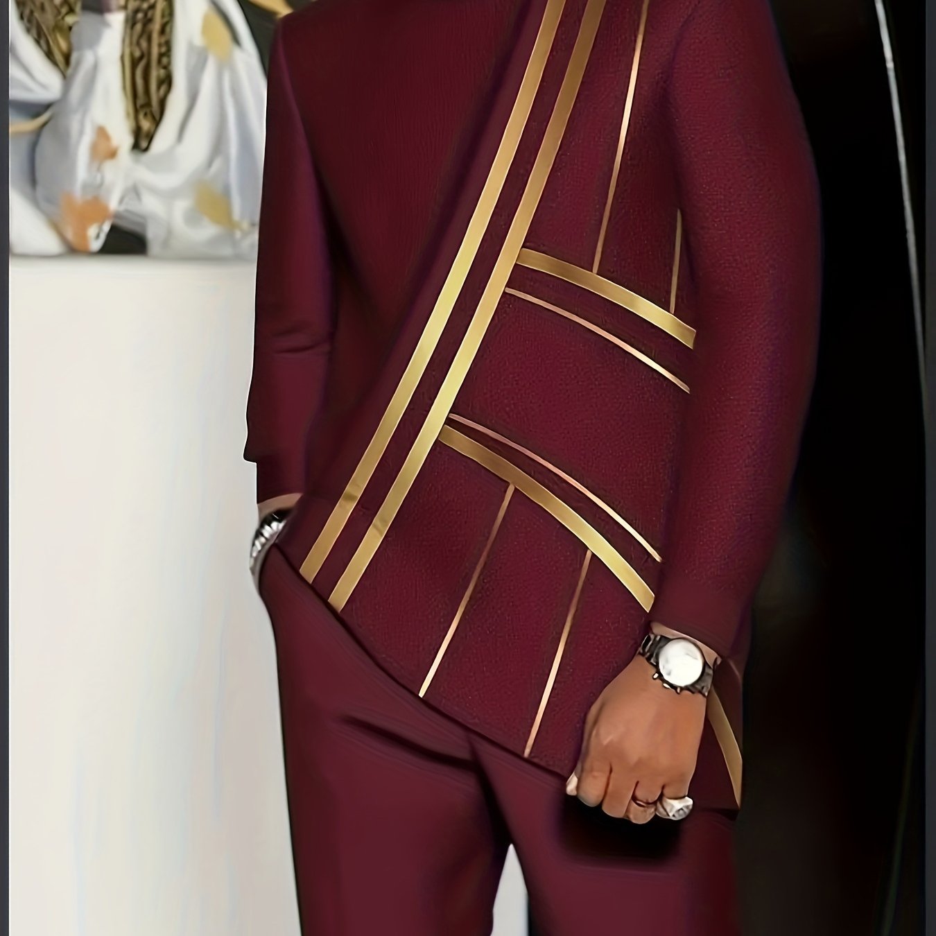 Men's Long-Sleeved Top and Pants Set