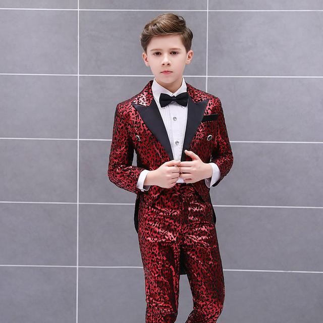 Three pieces Vest+pants+shirts Formal Jacket Boys Suits Sets Single Breasted Regular Elastic Waist Wholesale price size110-160cm