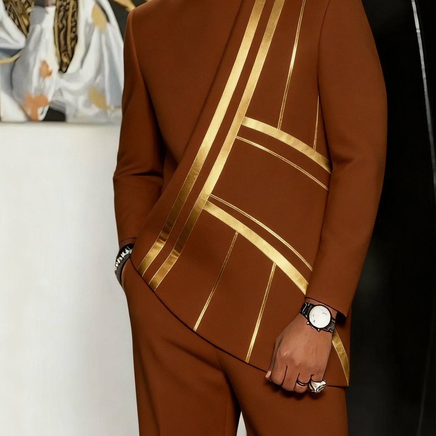 Men's Long-Sleeved Top and Pants Set