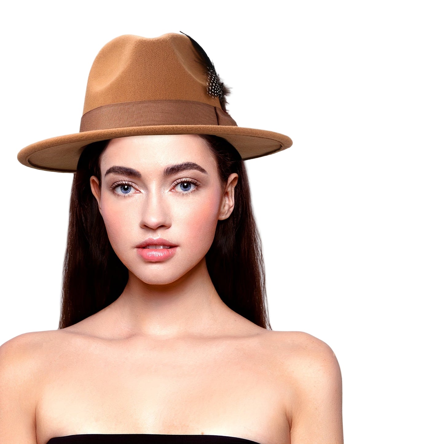 Unisex Wide Brim Felt Fedora Hat