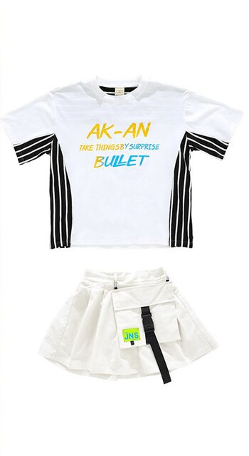 White Jazz Dance Costume Kids Hip Hop Practice Wear Street Dance Printing Stage Performance Clothing Hiphop Rave Clothes DC4946