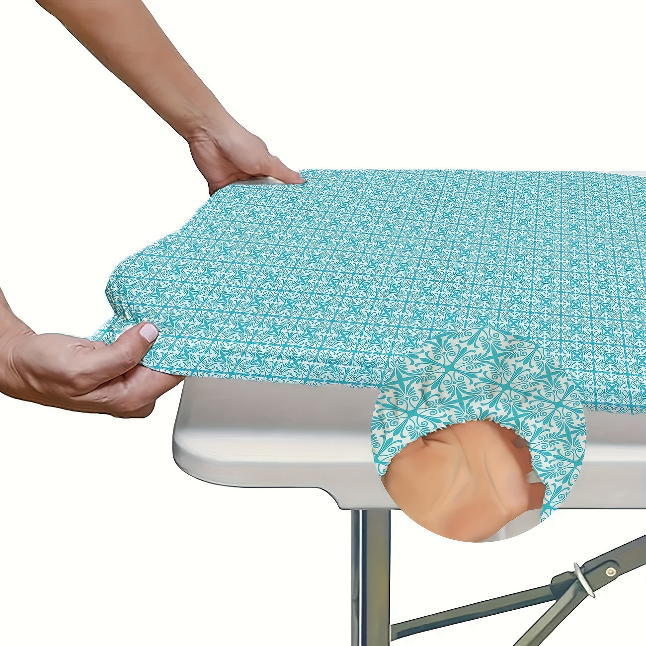 Washable 6-foot Outdoor Tablecloth With Elastic Edges - Perfect For Camping, Picnics And Garden Parties - Durable Polyester