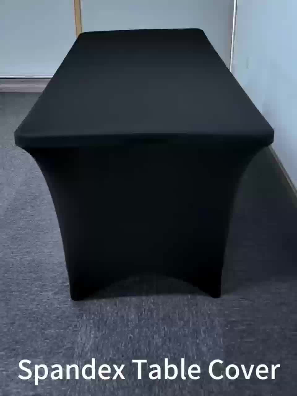 16pcs/Pack Of Rectangular 6ft Elastic Knit Fabric Table Covers, Black Color, Suitable for Decorating Dining Tables In Kitchens, Outdoor Events, Valentine's Day, Women's Day, Easter, Anti-wrinkle And Easy-to-clean Table Cover,