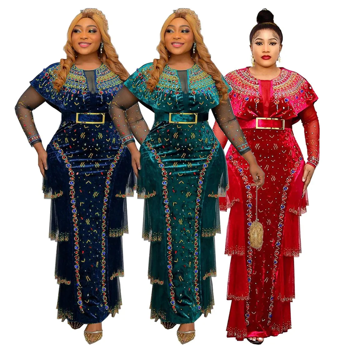 Sexy Plus Size African Bodycon Maxi Dress