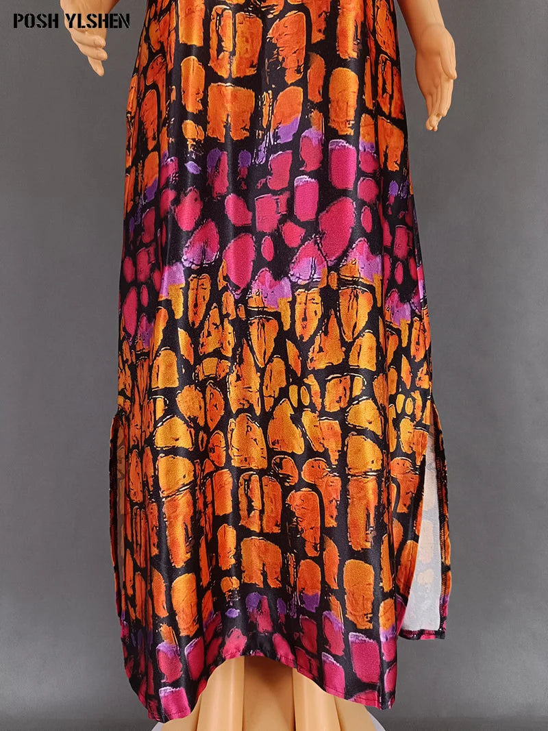 Plus Size African Abaya Dress with Sequins