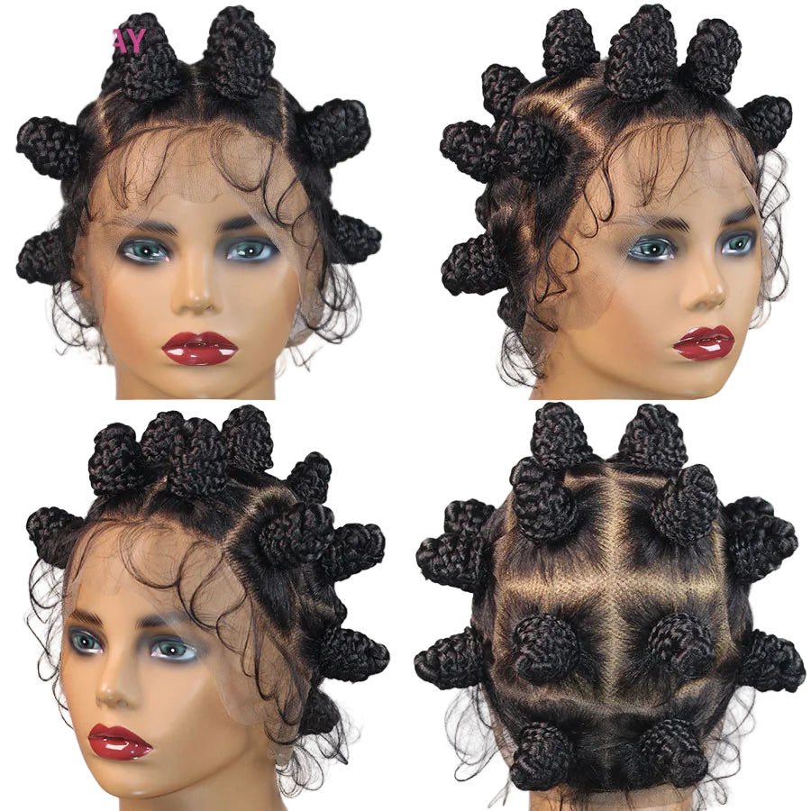 Bantu Knots Braided Full Lace Wig