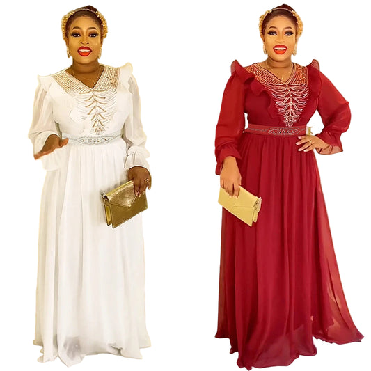 African Plus Size Wedding Party Dress