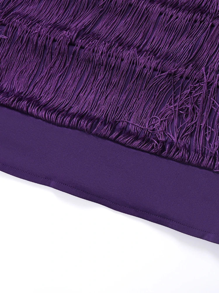 Elegant Tassel Sequin African Dress