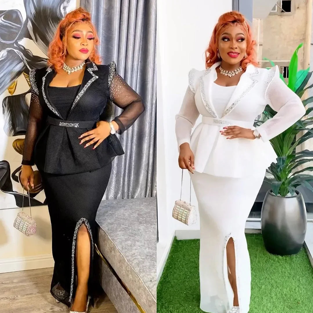 African Plus Size Long Evening Dress for Wedding Party