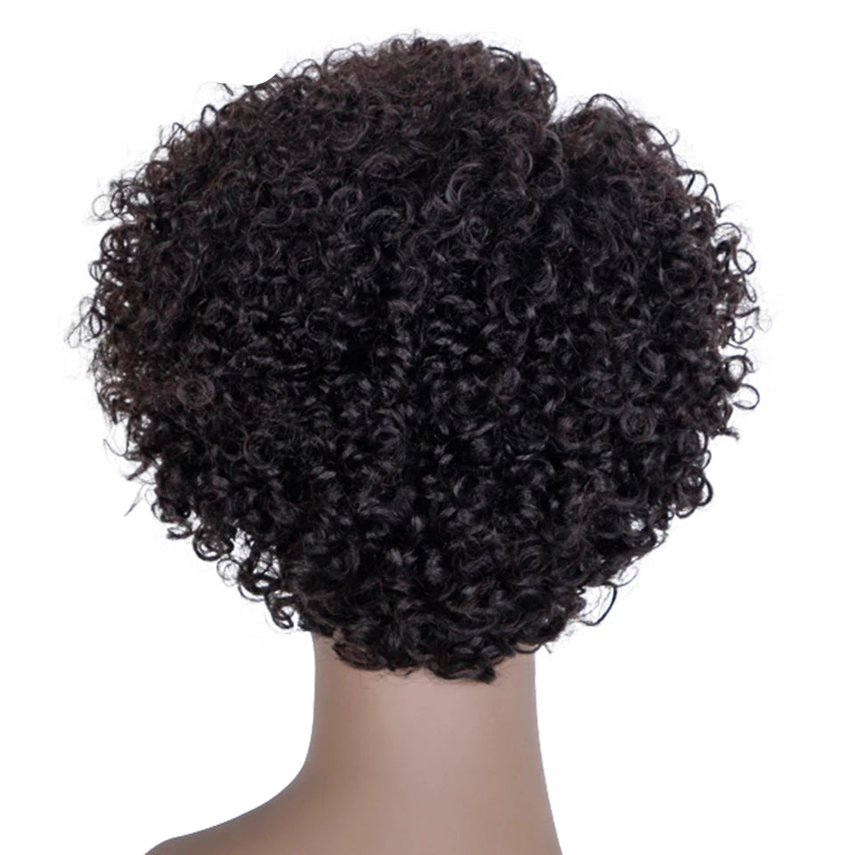 Burgundy Short Pixie Cut Afro Kinky Curly Bob Wig