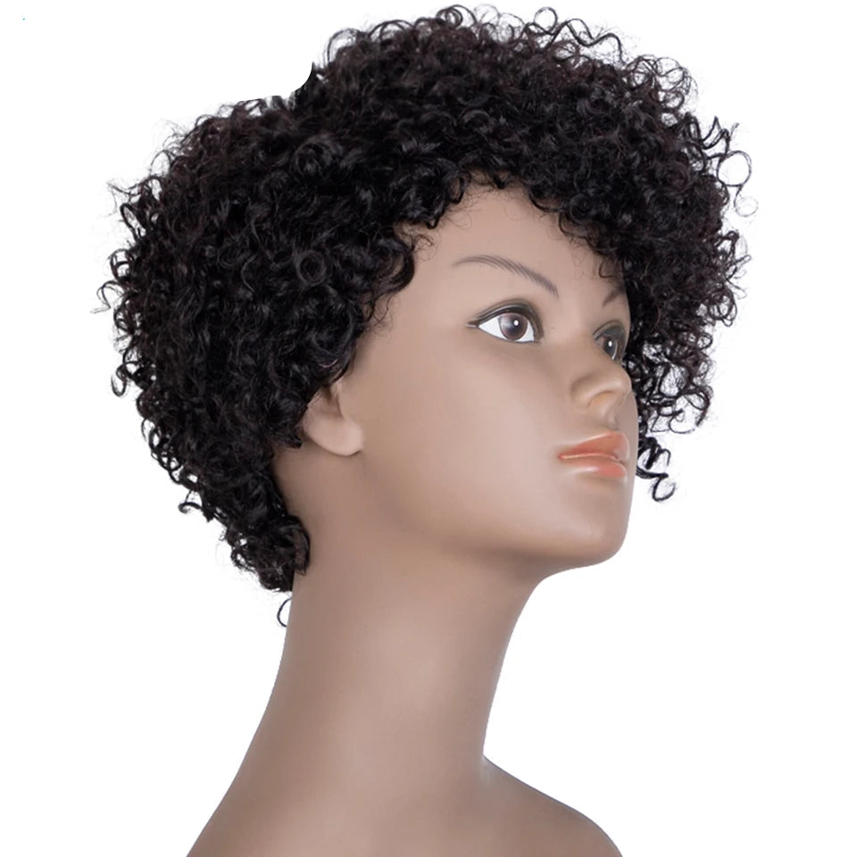 Burgundy Short Pixie Cut Afro Kinky Curly Bob Wig