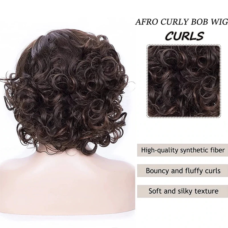 Short Burgundy Curly Wigs for Women