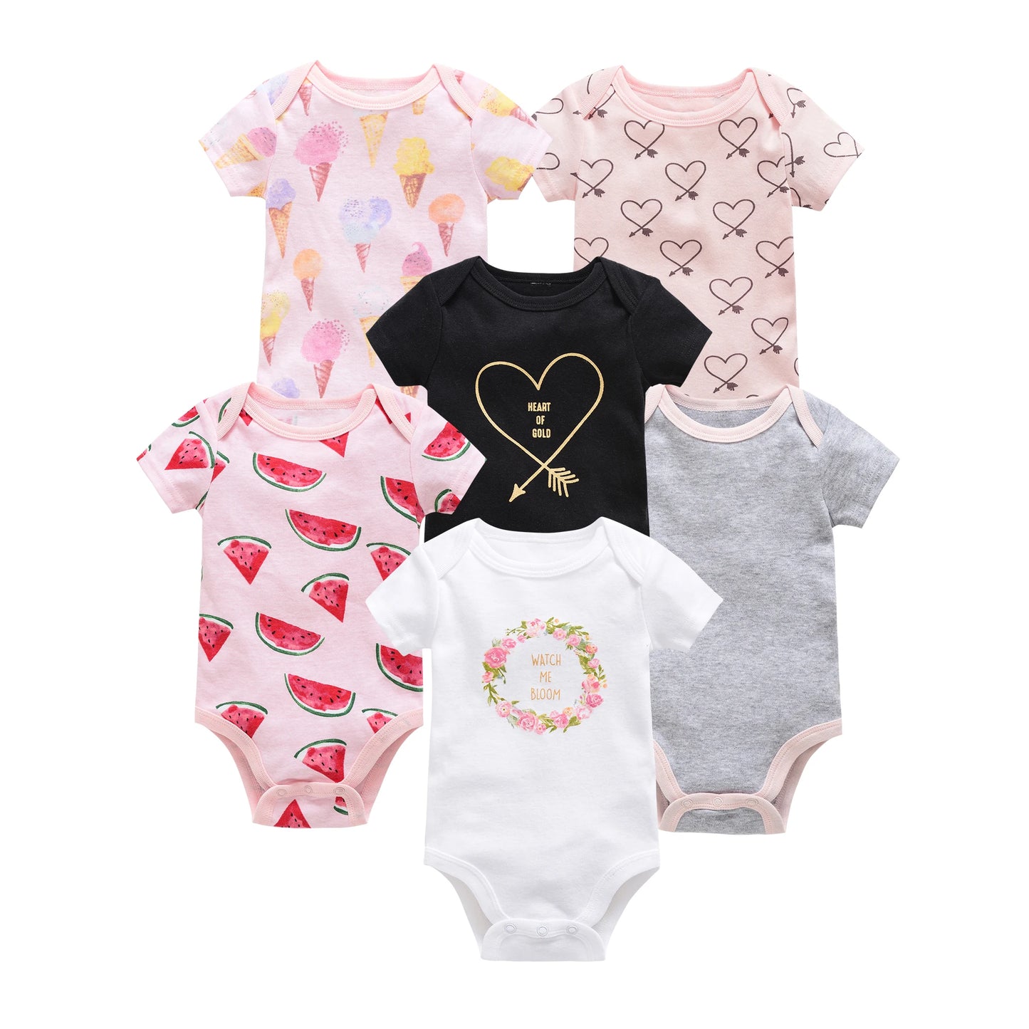 Baby Bodysuit Set 0-12 Months