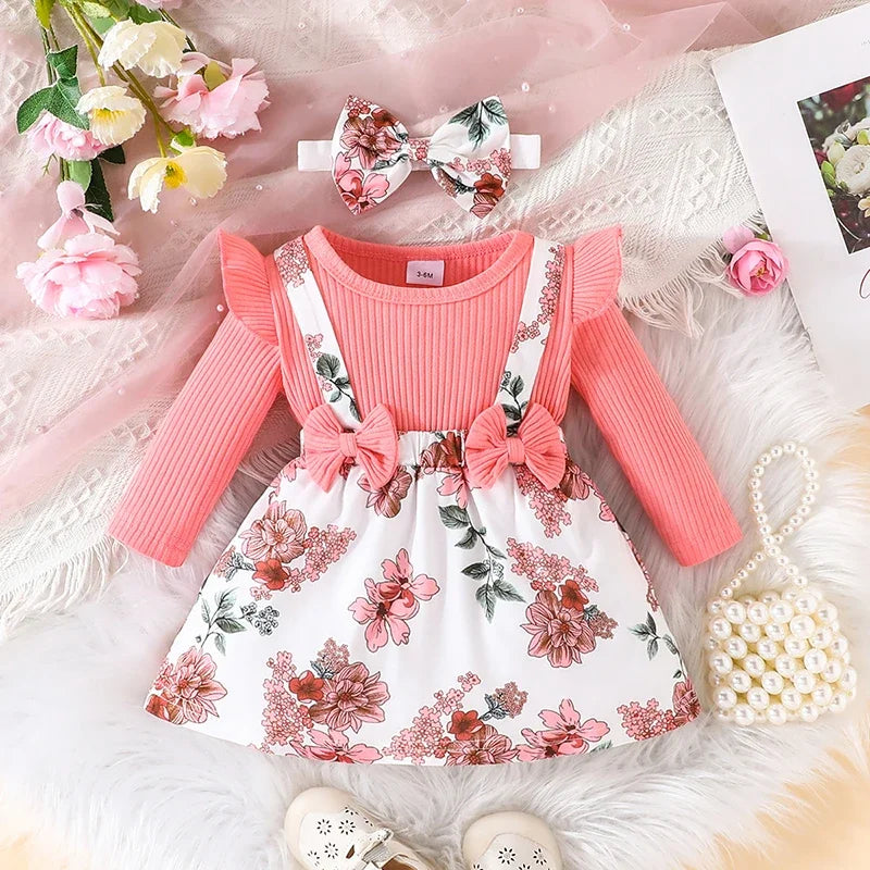 Floral Princess Long Sleeve Dress for Baby Girls (3M-3Y)