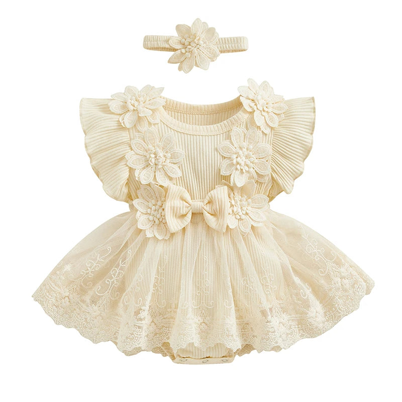 Newborn Baby Girl Cotton Lace Romper