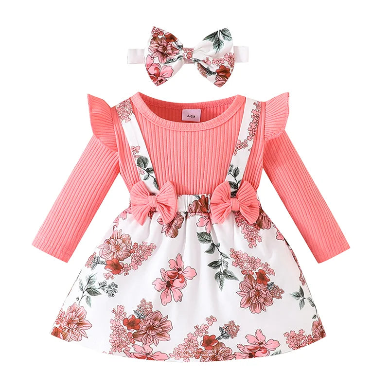 Floral Princess Long Sleeve Dress for Baby Girls (3M-3Y)