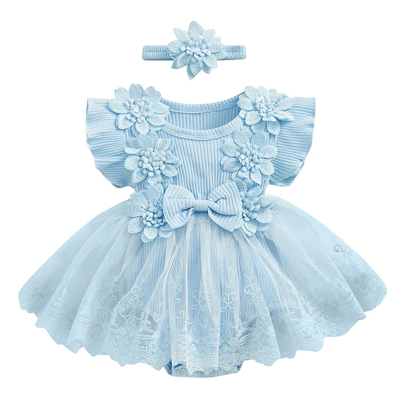 Newborn Baby Girl Cotton Lace Romper