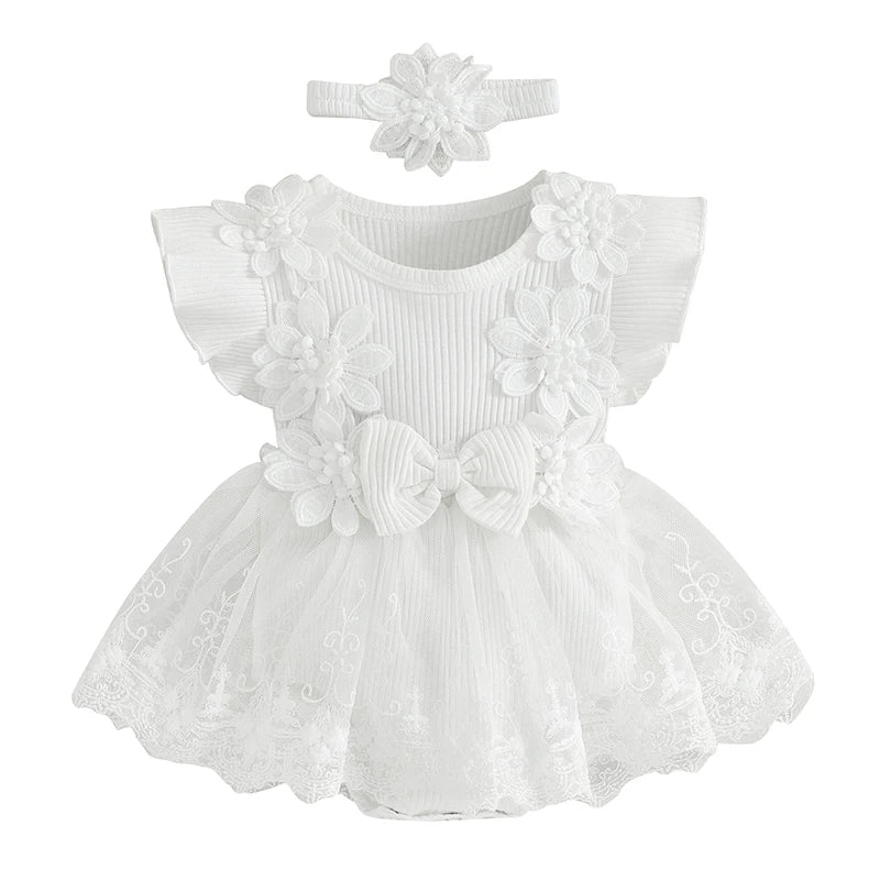 Newborn Baby Girl Cotton Lace Romper