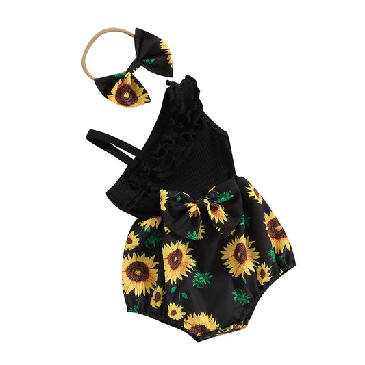 Baby Girl 2 Piece Summer Sunflower Romper