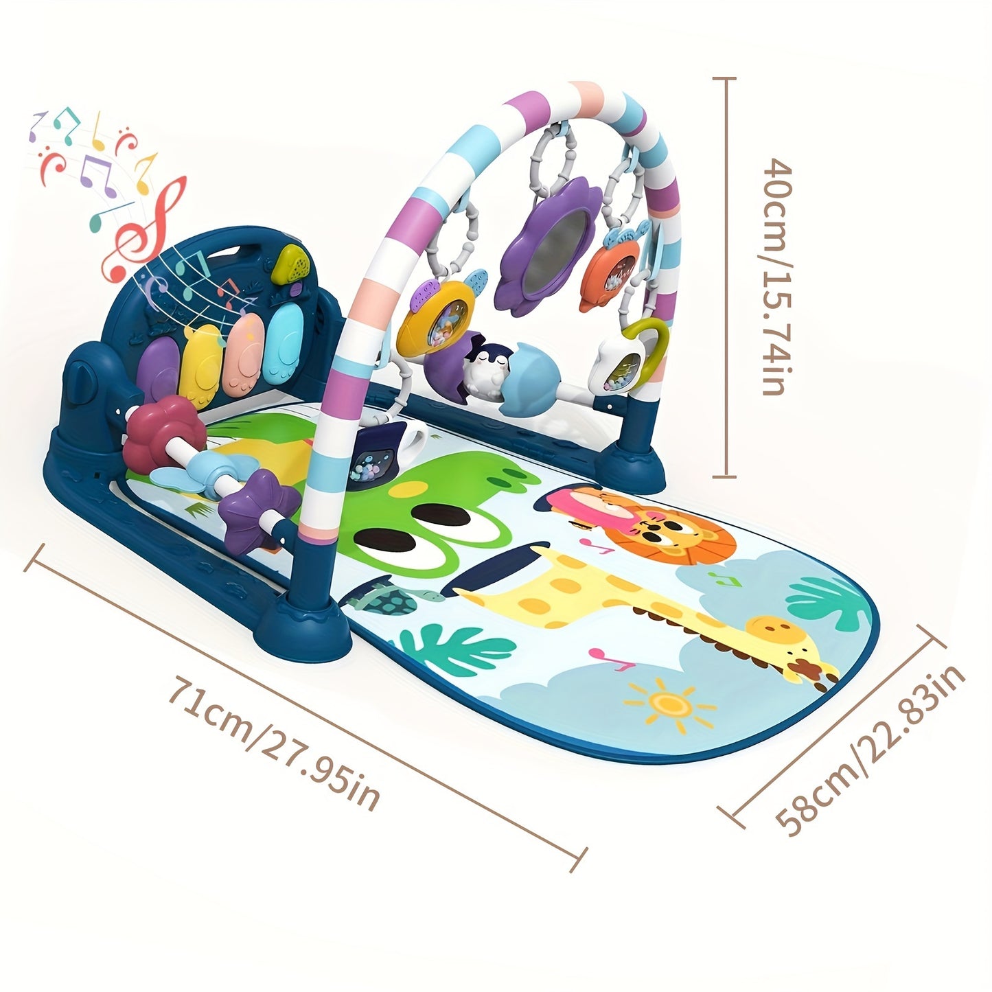 Newborn Baby Play Mat with Piano & Learning Toys