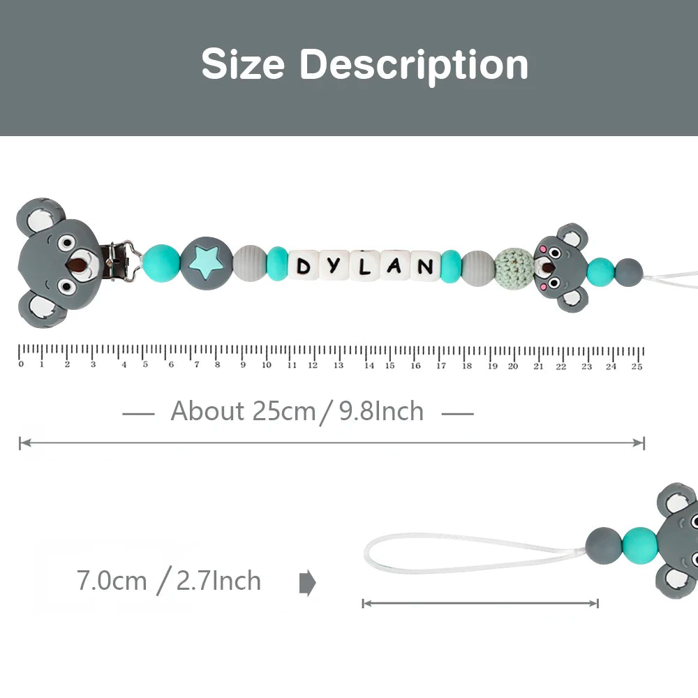 Personalized Silicone Baby Pacifier Clip