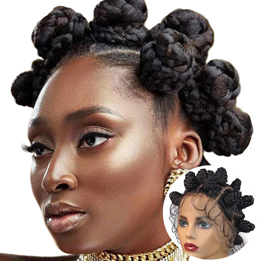 Bantu Knots Braided Full Lace Wig