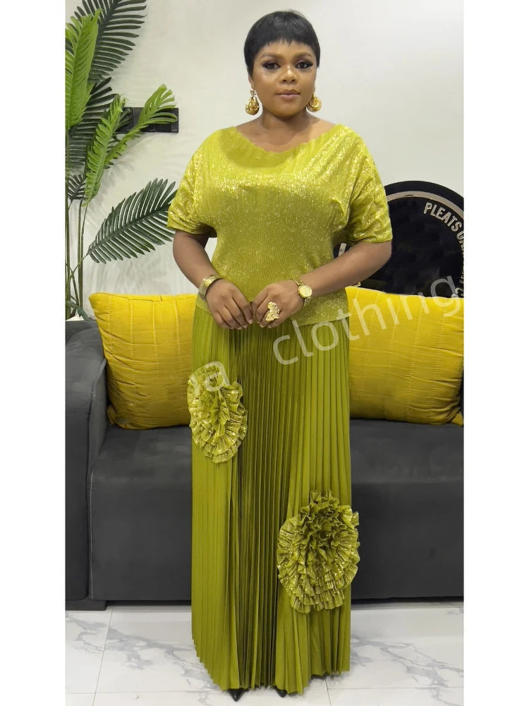 Women Pleated 2-Piece Set