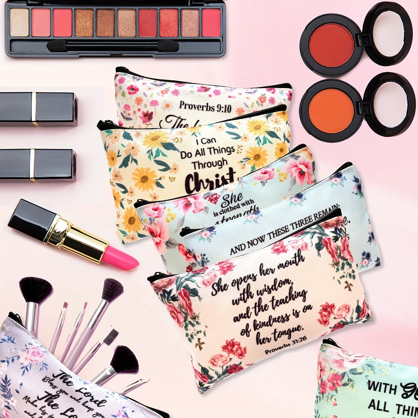 Christian Makeup Bag Set for Women-10pcs