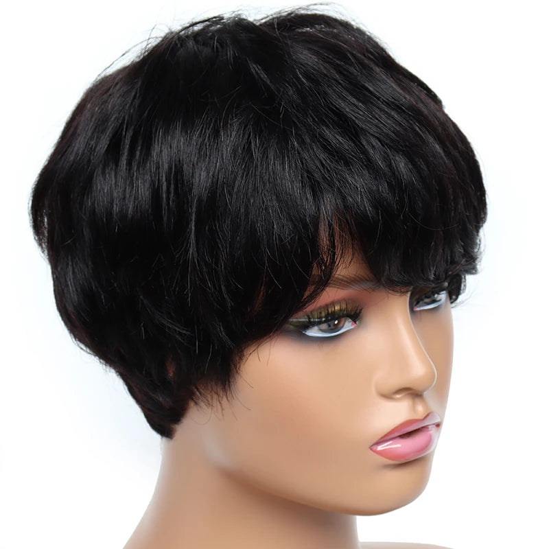 Short Pixie Cut Human Hair Wig for Women