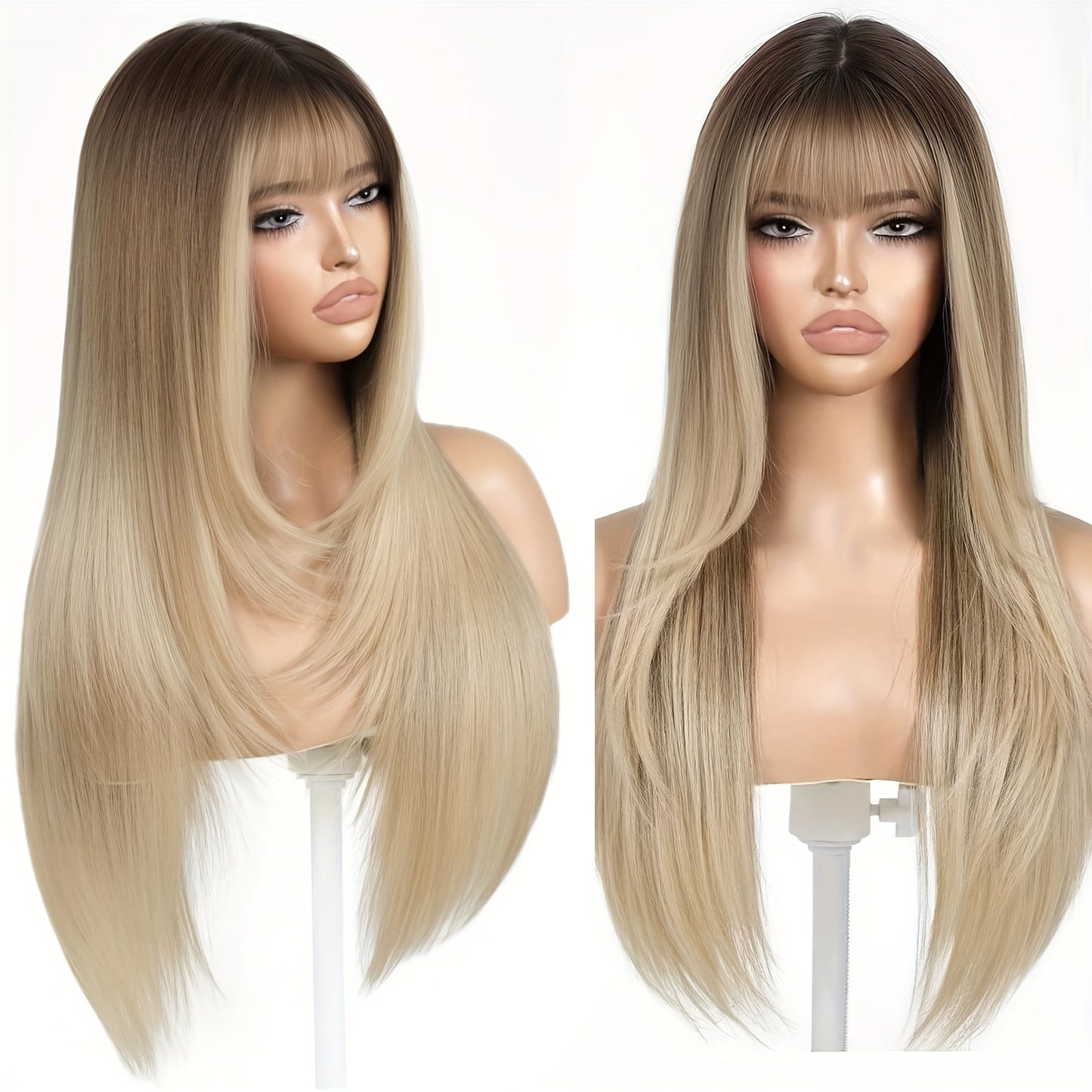 CIVRIE 26"Glueless Wig with Curtain Bangs