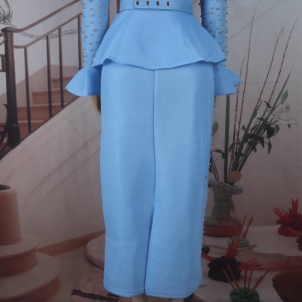 Luxury Rhinestone Mesh Dress Suit for Women