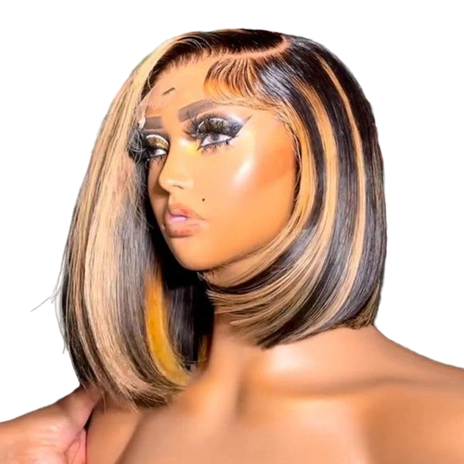 Bone Straight Short Human Hair Bob Wig