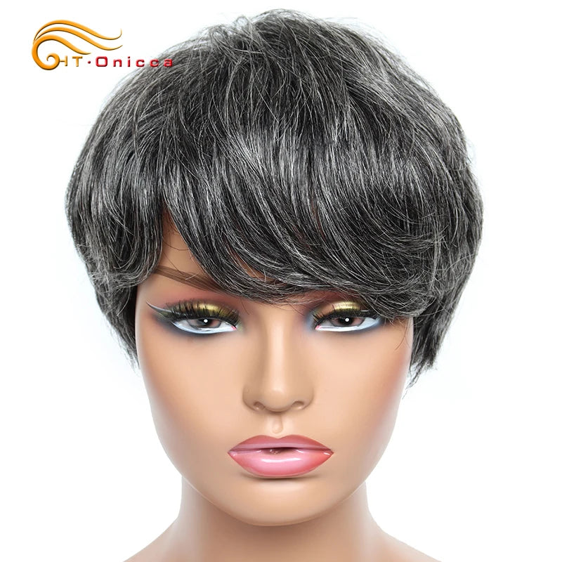 Short Pixie Cut Human Hair Wig for Women