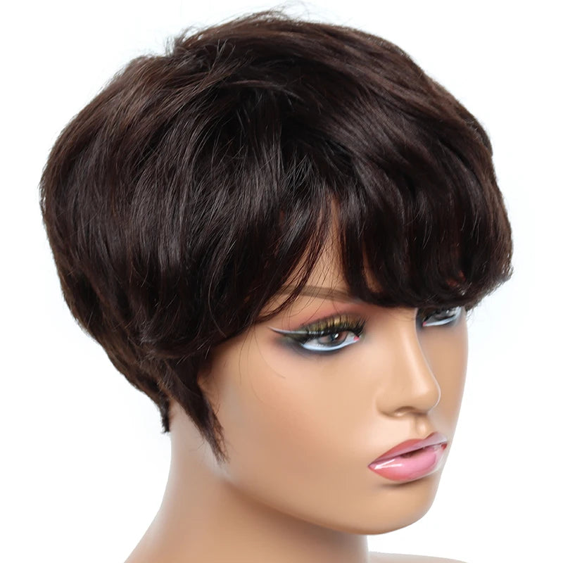 Short Pixie Cut Human Hair Wig for Women