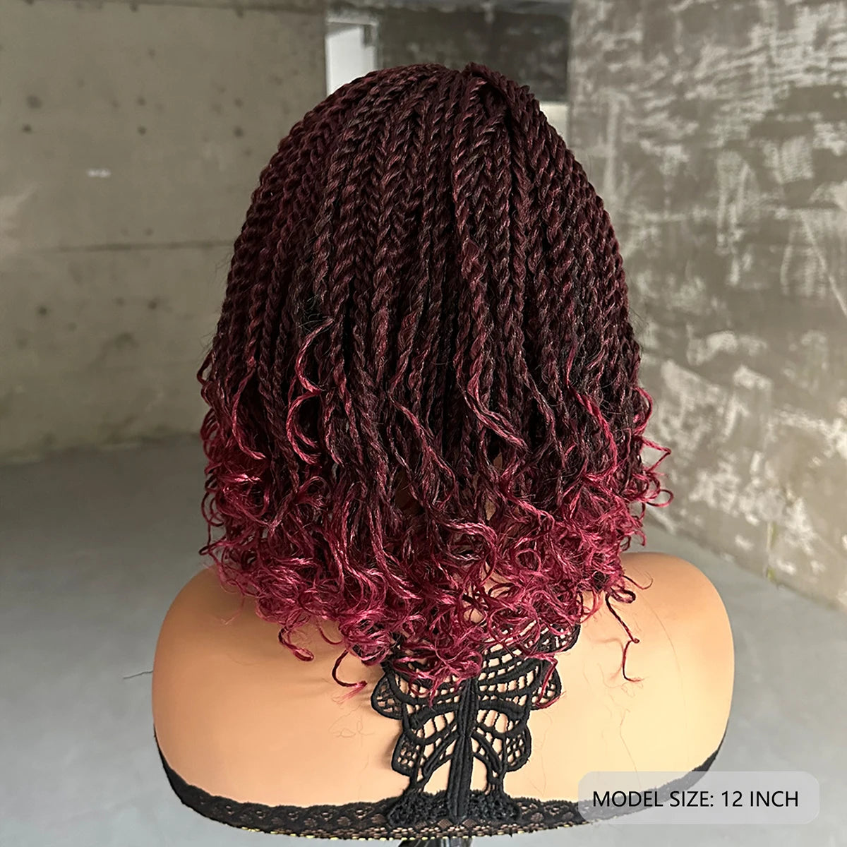 Short Synthetic Box Braided Bob Wig for Black Women