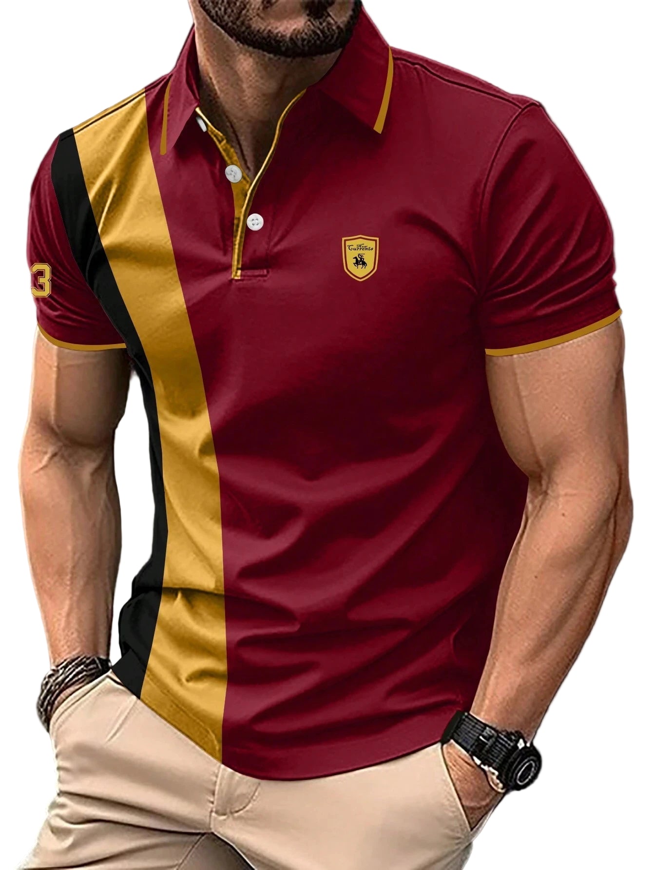 Men's High-Quality Color block Polo Shirt