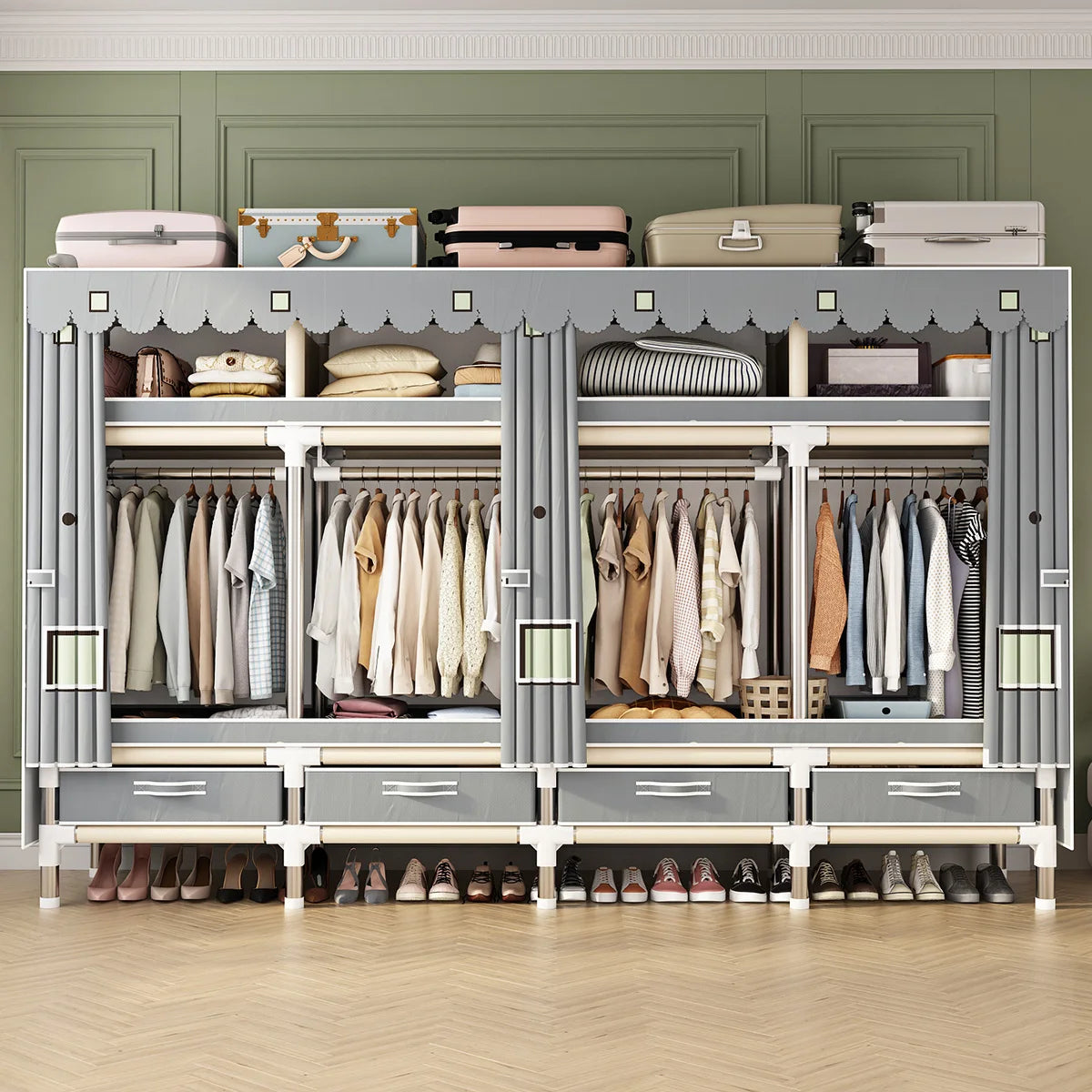 Foldable Canvas Wardrobe Closet Organizer