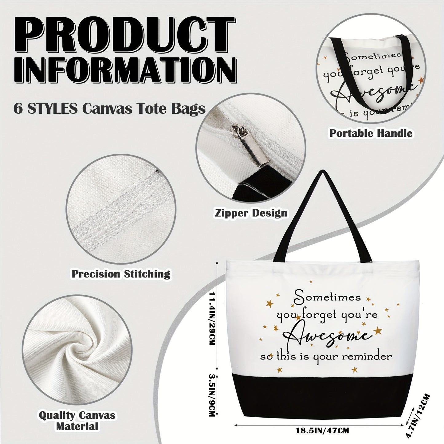 Thank You Canvas Tote Bags Bulk 24pcs