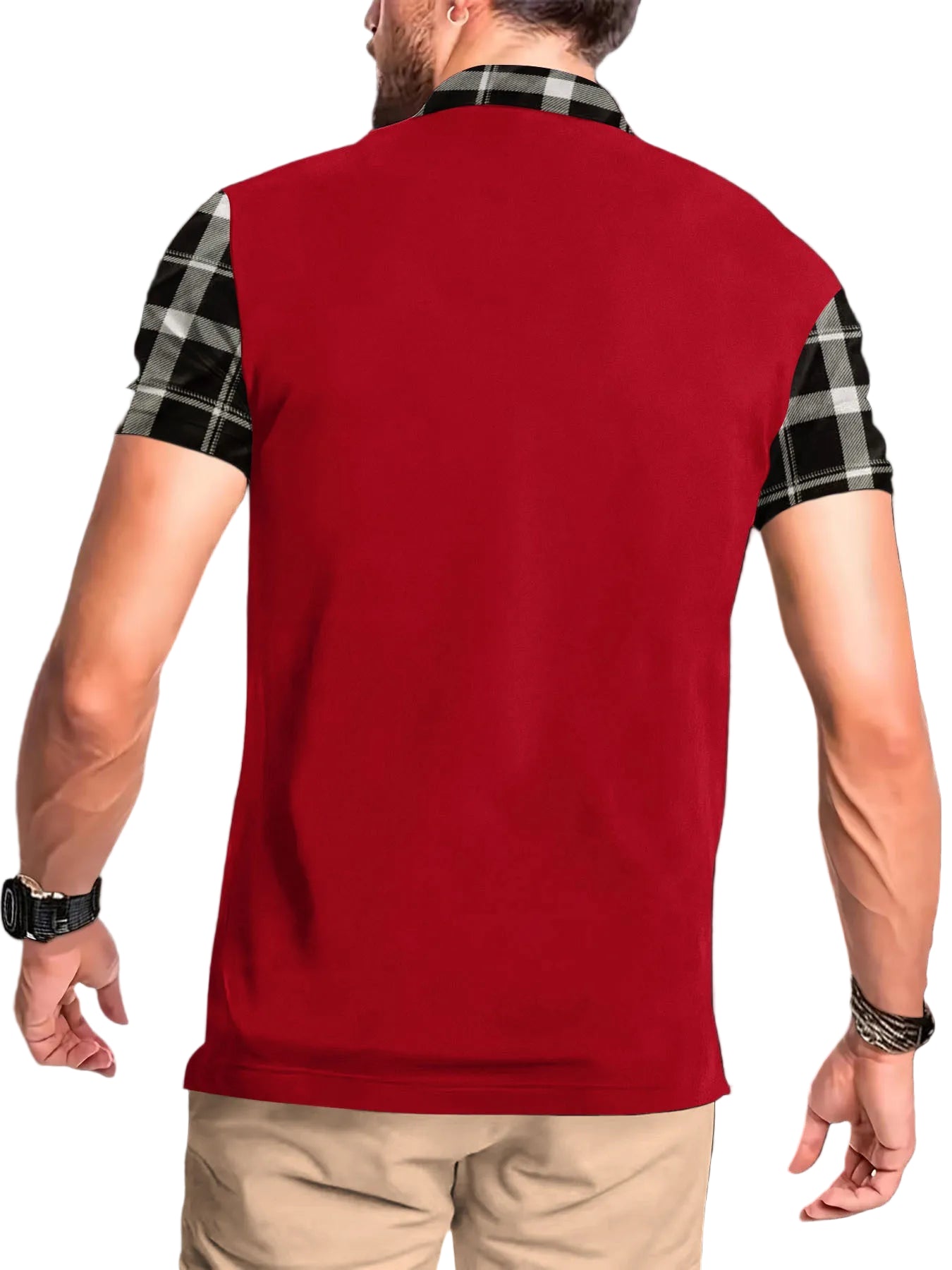 Men’s Summer Plaid Polo Shirt