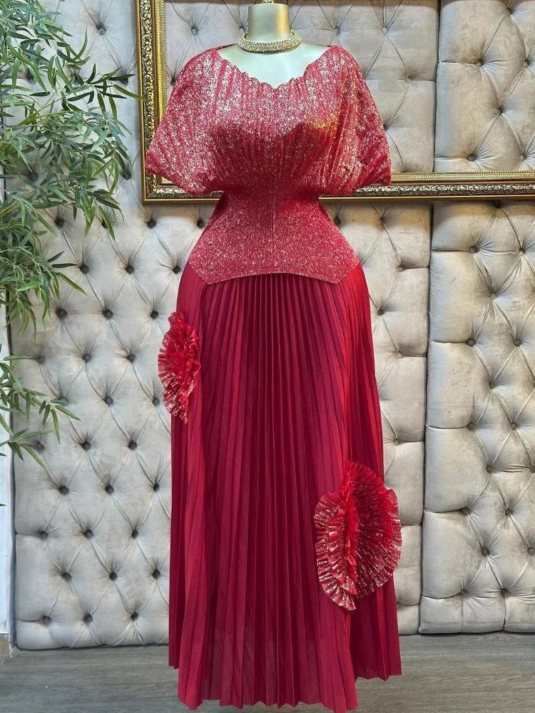Women Pleated 2-Piece Set