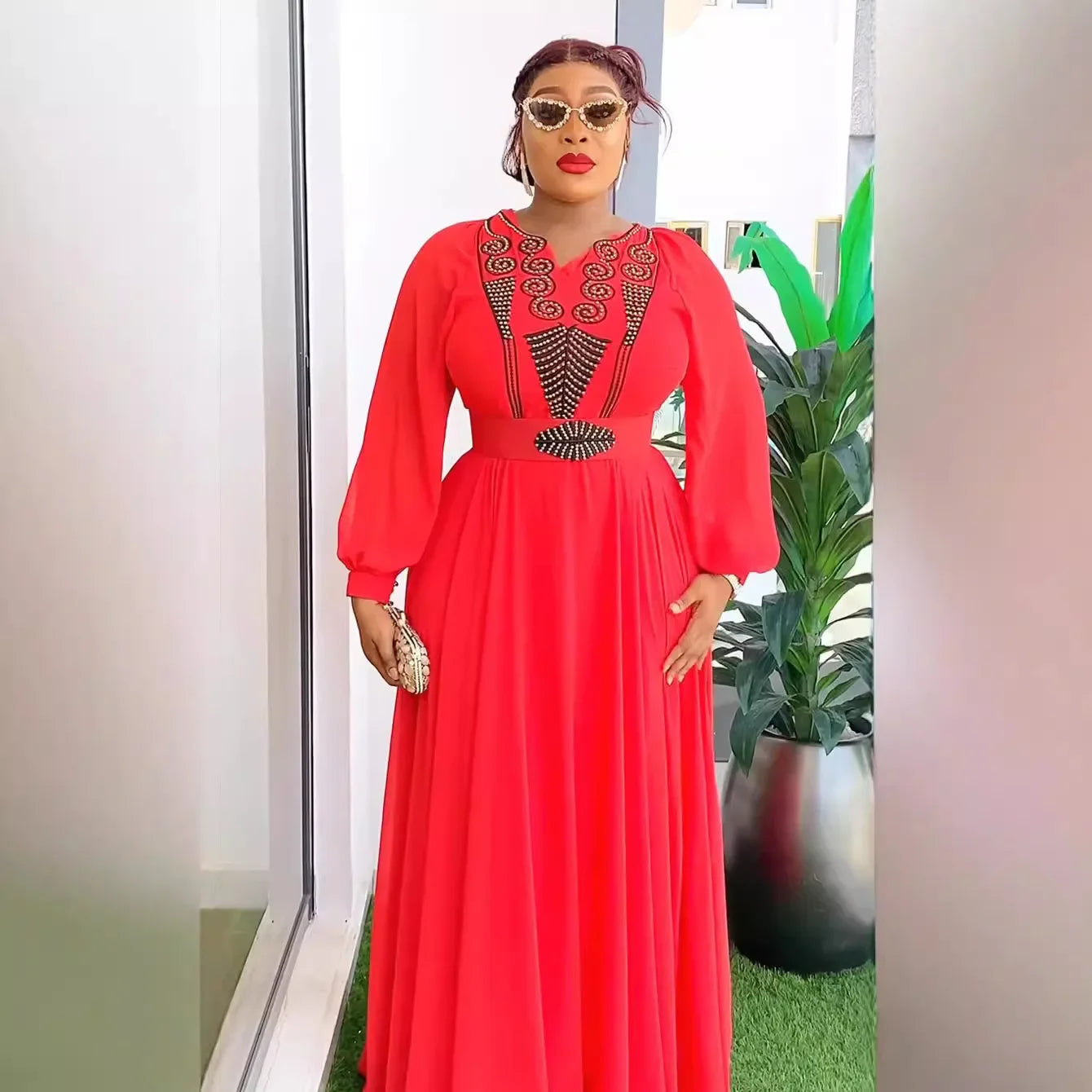 Lenis Elegant Chiffon Kaftan Dress